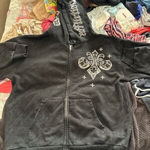 Affliction Black Hoodie with White Logo